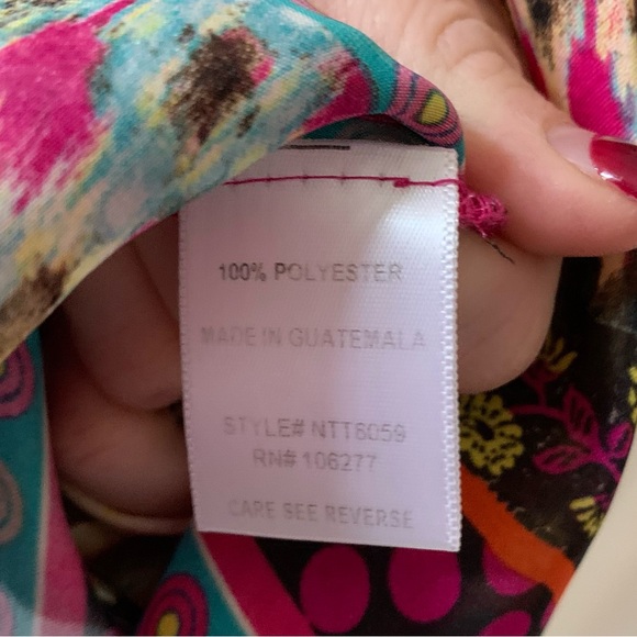 Hale bob western print tie front pocket top - Picture 5 of 6